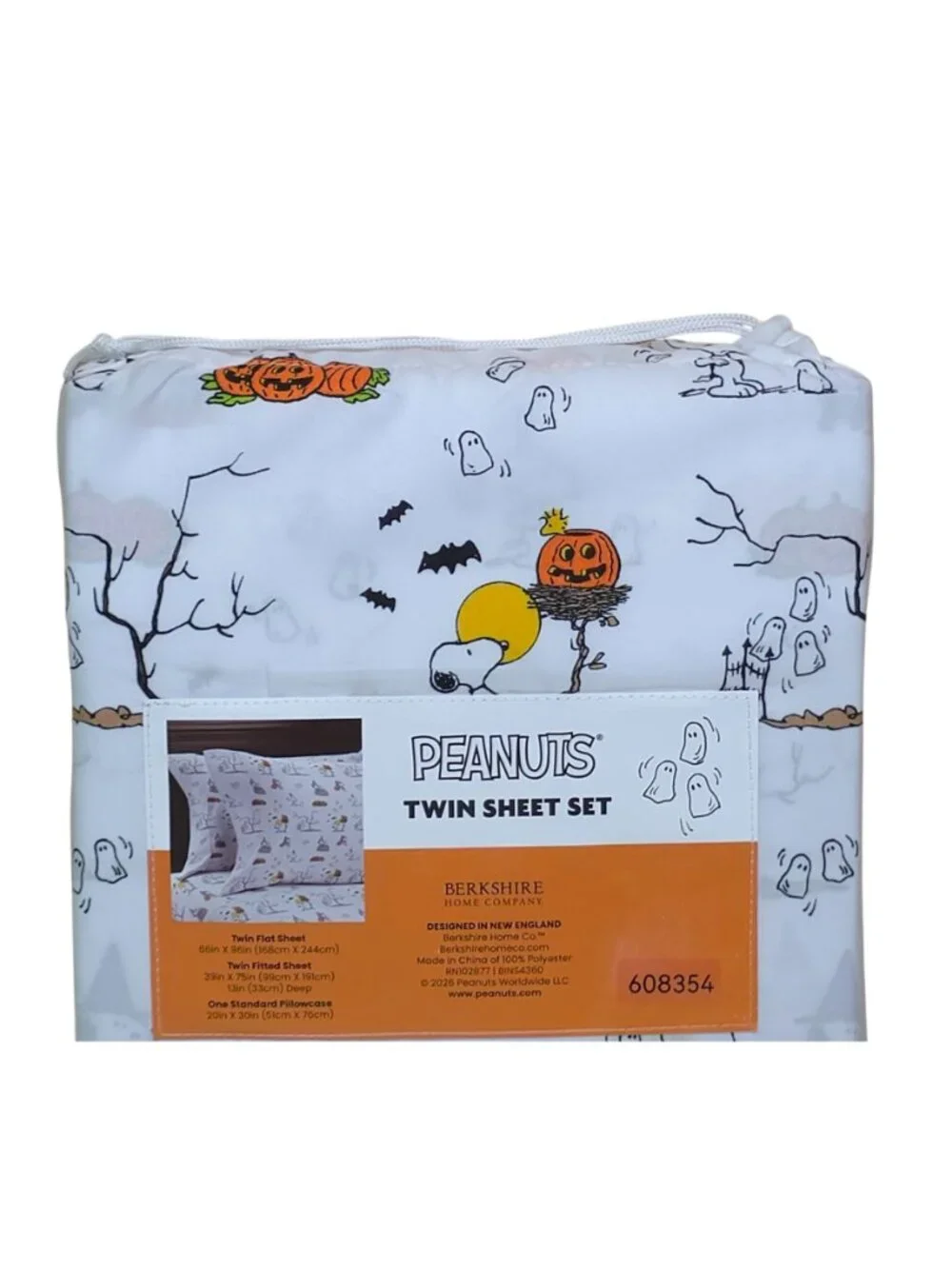 Peanuts Halloween Twin Sheet Set By Berkshire Snoopy Pumpkin Ghosts Spooky
